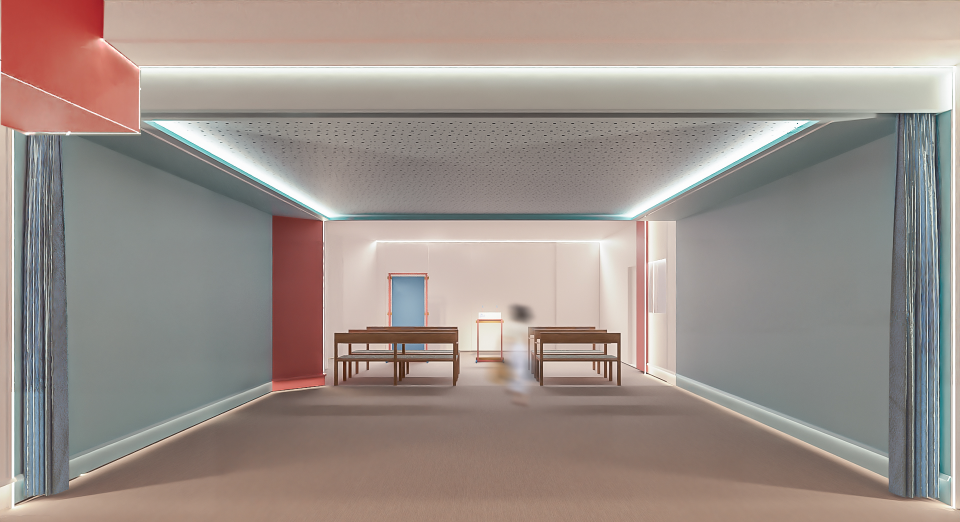 Espacio principal de la sala de prensa